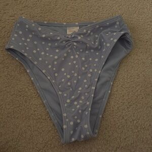 light blue polka dot bikini bottoms